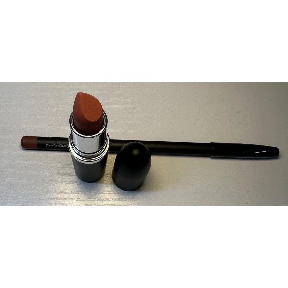 MAC Ximal Lip Duo Set Full Coverage Lipstick/ Lip Liner Spice & Velvet Teddy NIB